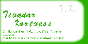 tivadar kortvesi business card